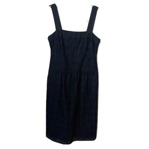 Apostrophe Sleeveless Eyelet Black Mini Dress Womens Size 2 Lined Casual Y2k